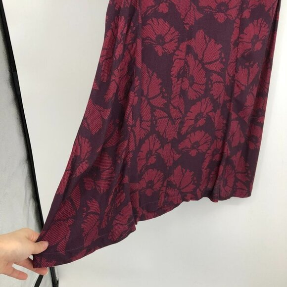 Signal Clothing maroon short sleeve midi floral winetasting Dress Danish  EU 40 - Picture 7 of 14